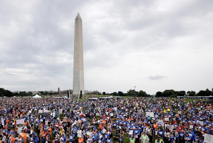 People gathered on the National Mall in D.C. during 'March for Our Lives', one of a series of nationwide protests against gu…
