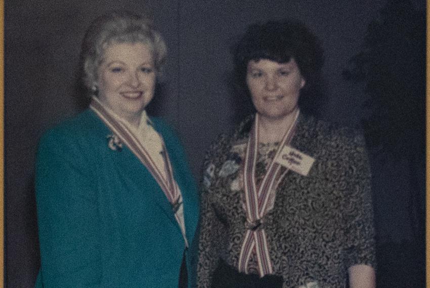 A photo of lawyers Sarah Weddington and Linda Coffee in Coffee’s home in Mineola, TX on July 7, 2022.