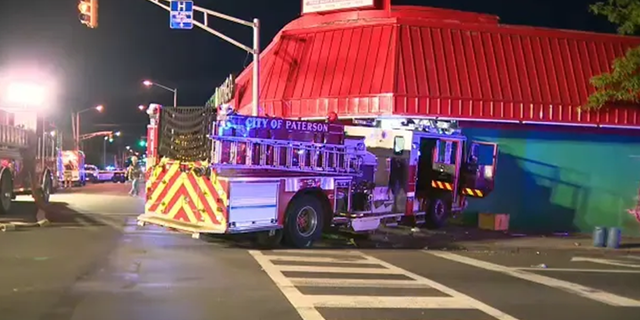 Eight firefighters were injured Saturday evening when two fire engines collided.