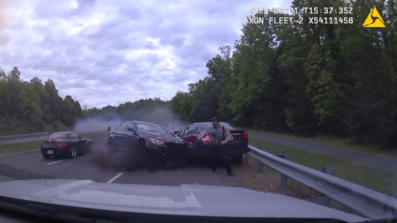 Video of car crash during traffic stop injuring officer, 4 others in Fairfax County released