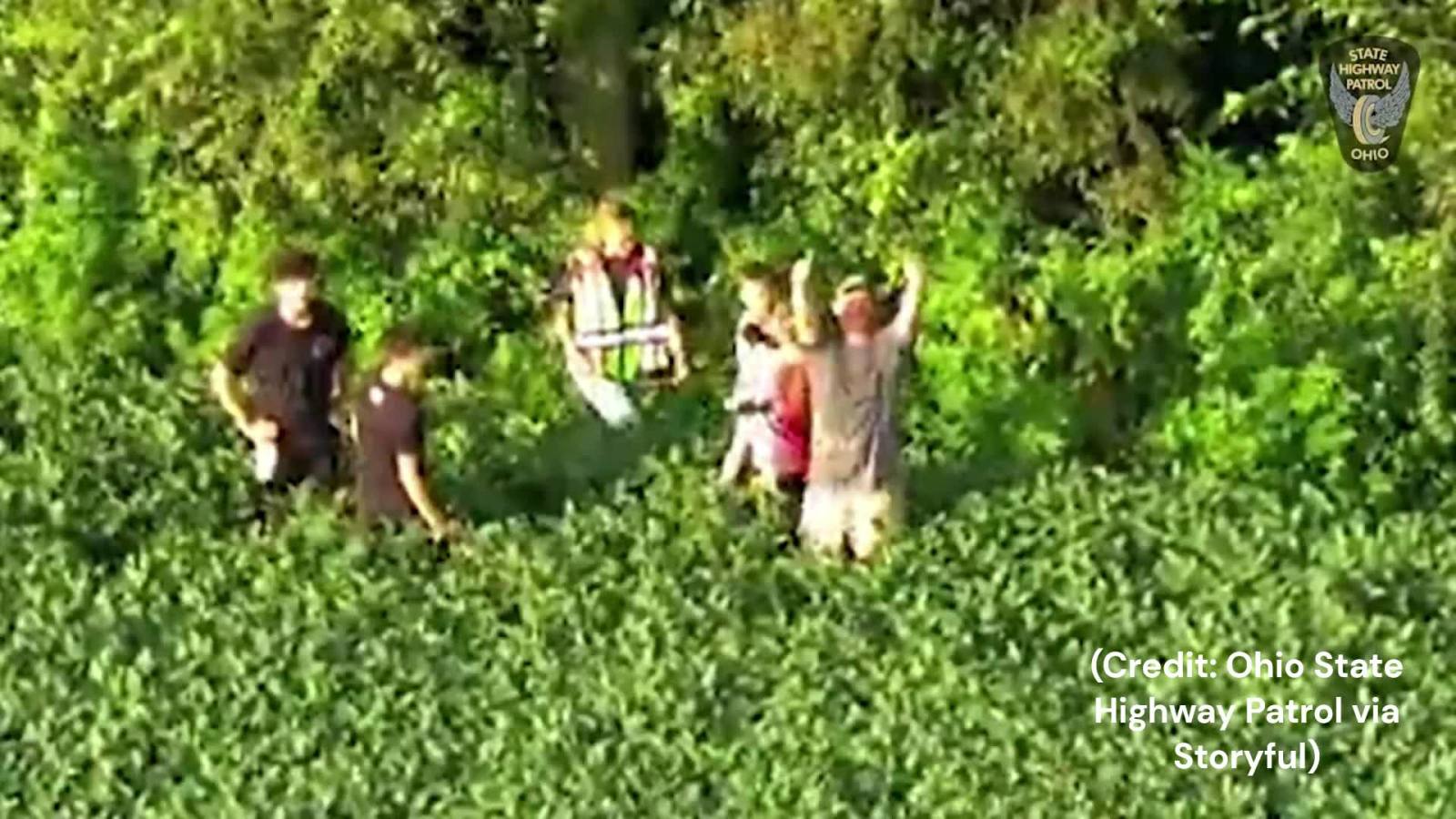 Aerial footage shows moment missing Ohio 4-year-old was found